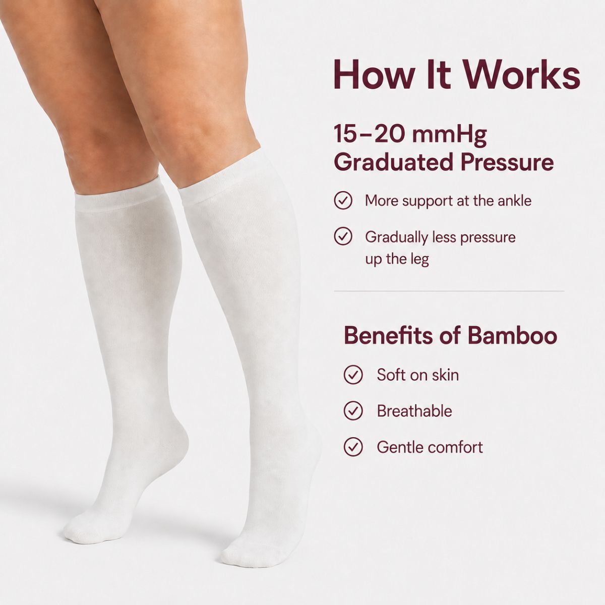 Bamboo Wide Compression Socks