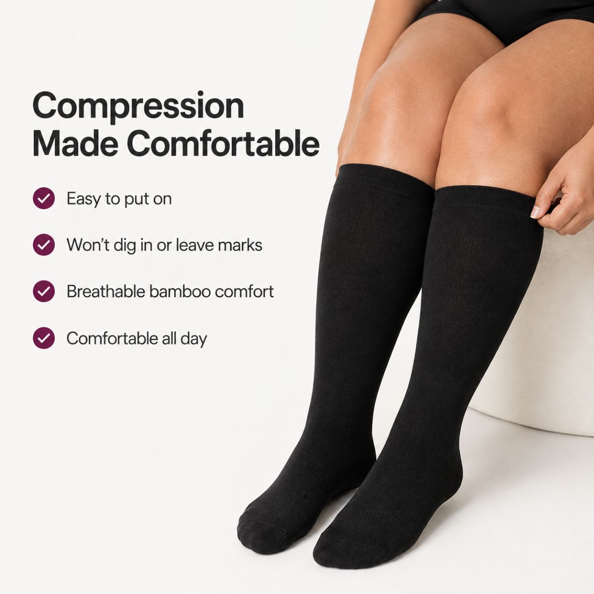 Bamboo Wide Compression Socks
